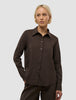 Linen Set Espresso Long Sleeved Shirt & Relaxed Shorts