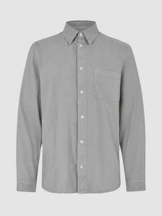 Refined Linen Long Sleeve Shirt Stone Grey