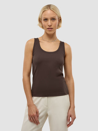 Women's Rib Tank Top Espresso