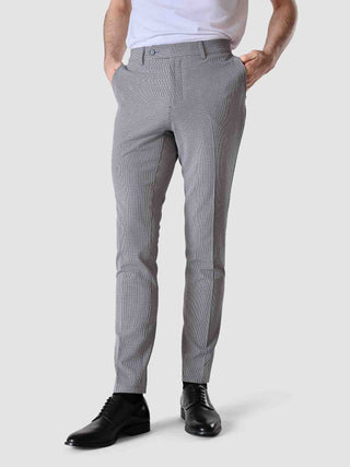 Essential Suit Pants Slim Duo Check Blue