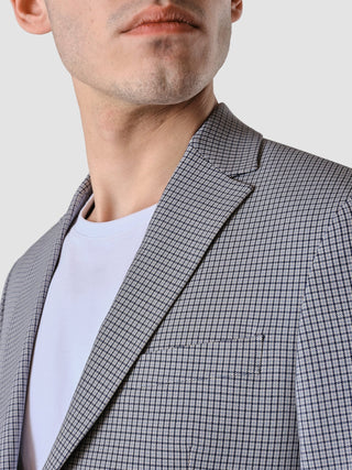 Essential Blazer Slim Duo Check Blue