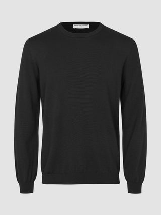 Seamless Premium Merino Knit Crewneck Black