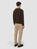 Seamless Premium Merino Knit Crewneck Saddle Brown