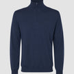 Seamless Premium Merino Knit Half Zip Dark Navy