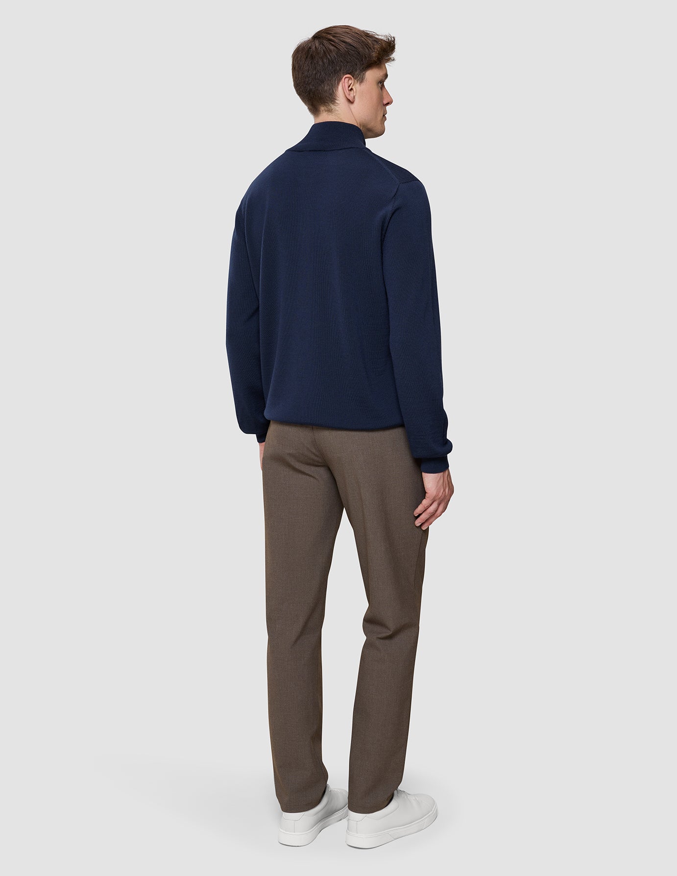 Seamless Premium Merino Knit Half Zip Dark Navy