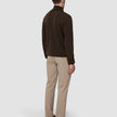Seamless Premium Merino Knit Half Zip Saddle Brown