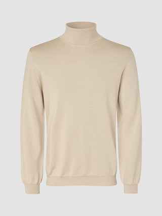Seamless Premium Merino Knit Turtleneck Birchwood