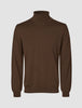 Seamless Premium Merino Knit Turtleneck Saddle Brown