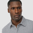 Seersucker Casual Shirt Navy Stripes