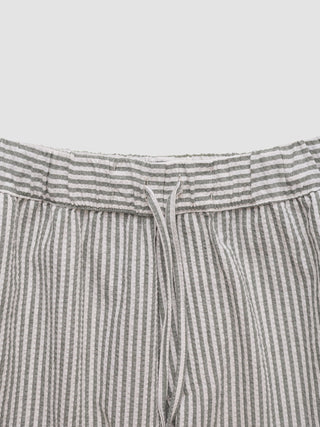 Seersucker Shorts Green Stripes