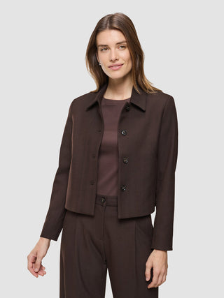 Serene Set Chocolate Herringbone Short Jacket Pants