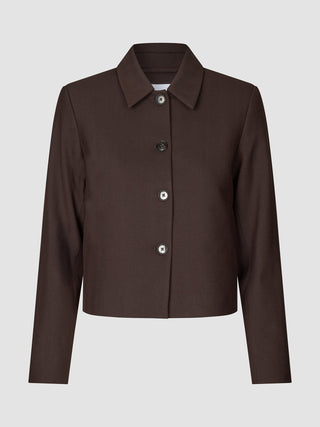Women's Serene Short Jacket Chocolate Herringbone