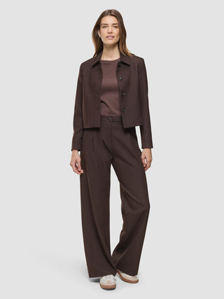 Women's Serene Short Jacket Chocolate Herringbone