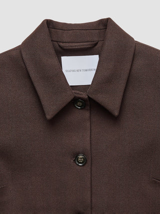 Women's Serene Short Jacket Chocolate Herringbone
