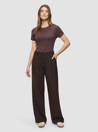 Women's Serene Pants Wide Chocolate Herringbone