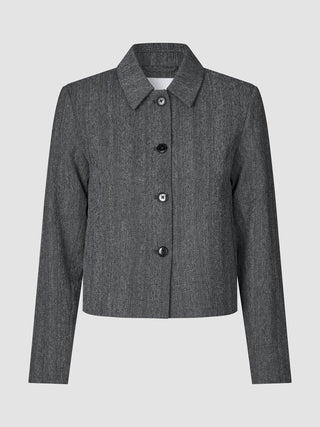 Women's Serene Short Jacket Grey Herringbone