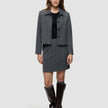 Serene Set Grey Herringbone Short Jacket Short Skirt