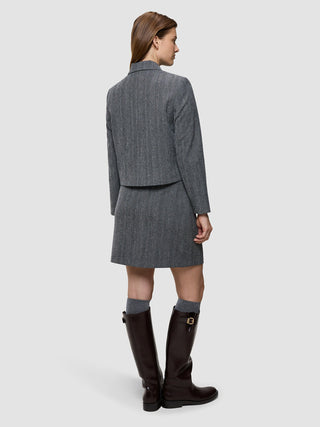 Women's Serene Short Jacket Grey Herringbone