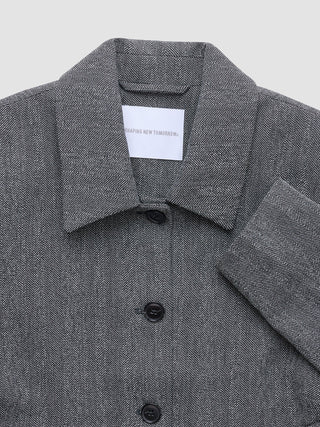 Women's Serene Short Jacket Grey Herringbone