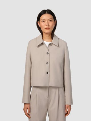 Serene Set Greige Wide Fit Pants & Short Jacket