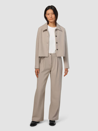 Serene Set Greige Wide Fit Pants & Short Jacket