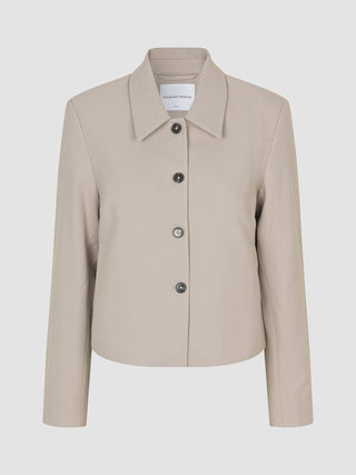 Serene Set Greige Wide Fit Pants & Short Jacket