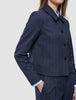 Women's Serene Short Jacket Marine Pinstripe