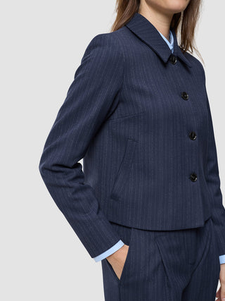 Serene Set Marine Pinstripe Short Jacket Pants