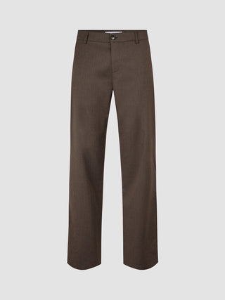 Siena Pants Relaxed Fit Herringbone Dark Brown