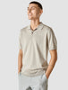 Silk / Cotton Short Sleeve Polo Light Grey
