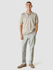 Silk / Cotton Short Sleeve Polo Light Grey