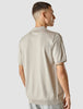 Silk / Cotton Short Sleeve Polo Light Grey
