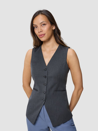 Women's Skye Long Vest Charcoal Melange