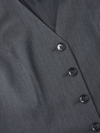 Women's Skye Long Vest Charcoal Melange