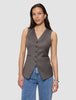 Women's Skye Long Vest Dark Chestnut Melange