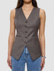 Women's Skye Long Vest Dark Chestnut Melange