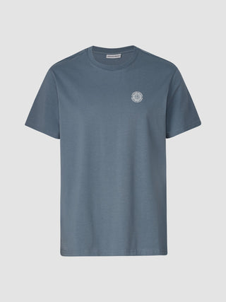 Supima T-shirt Box Fit Globe Blue Mirage