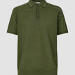 Textured Knitted Short Sleeve Polo Urban Green