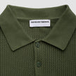 Textured Knitted Short Sleeve Polo Urban Green
