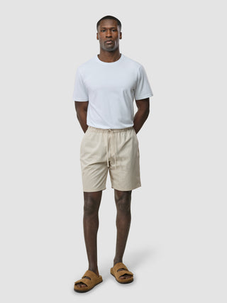 Tech Linen Elastic Shorts Sandshell Stripe