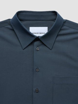 Tech Linen Casual Shirt Navy