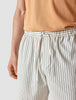 Tech Linen Elastic Shorts Navy Pinstripe