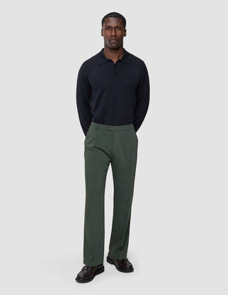 Tech Wool Suit Pants Relaxed Fit Green Night