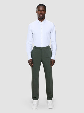 Tech Wool Suit Pants Slim Green Night