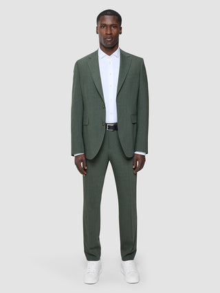 Tech Wool Suit Pants Slim Green Night