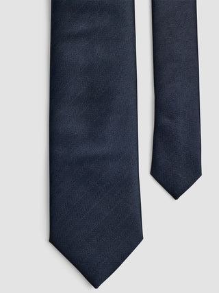 Tie Herringbone Midnight Blue