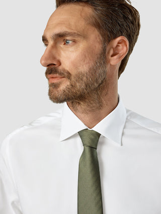 Tie Herringbone Olive Steel