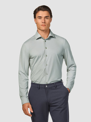 Travel Shirt Mint Grey Slim