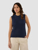 Women's Structured Knit Top Navy