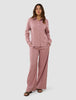 Linen Set Dusty Cerise Long Sleeved Shirt & Relaxed Pants